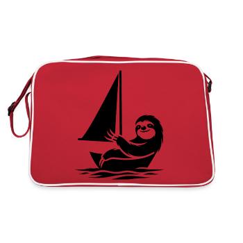 Minimalist Sailing Dinghy Sloth Summer - Retro Bag - red/white - Back