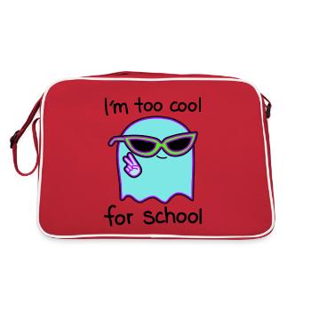 Lässig und frech zu cool für Schule - Retro Tasche - Rot/Weiß - Hinten