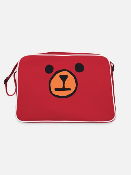 Visage d’ours - Ours - Sac Retro - rouge/blanc - Dos