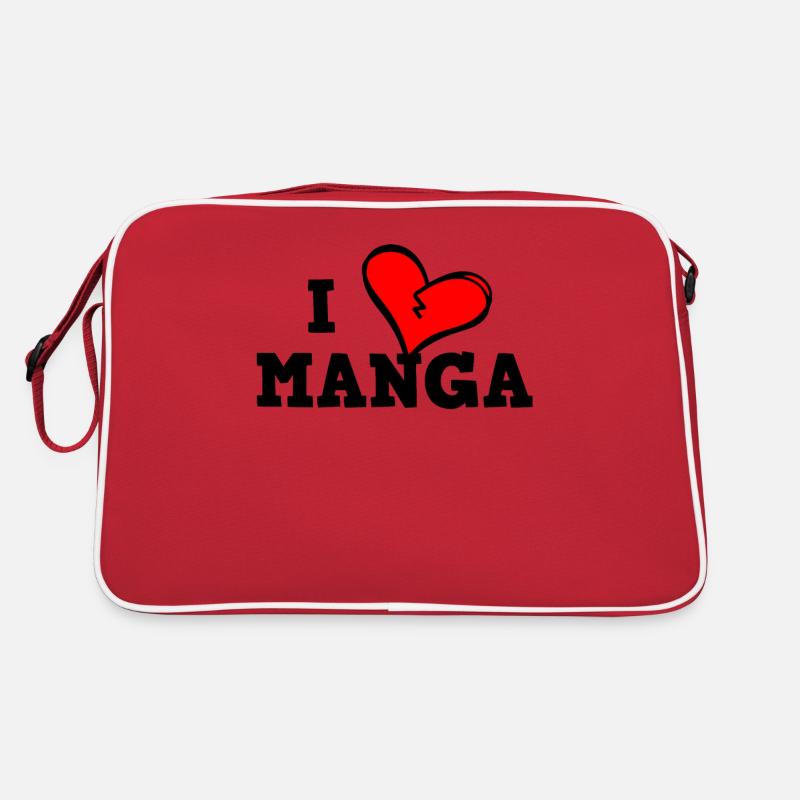 J’adore les mangas - Sac Retro - rouge/blanc