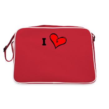 J’aime... Insérez votre propre texte Personnaliser - Sac Retro - rouge/blanc - Dos