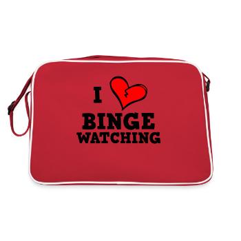 I love binge watching - Retro Bag - red/white - Back