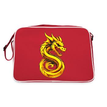 Asien Japan China Drache - Retro Tasche - Rot/Weiß - Hinten