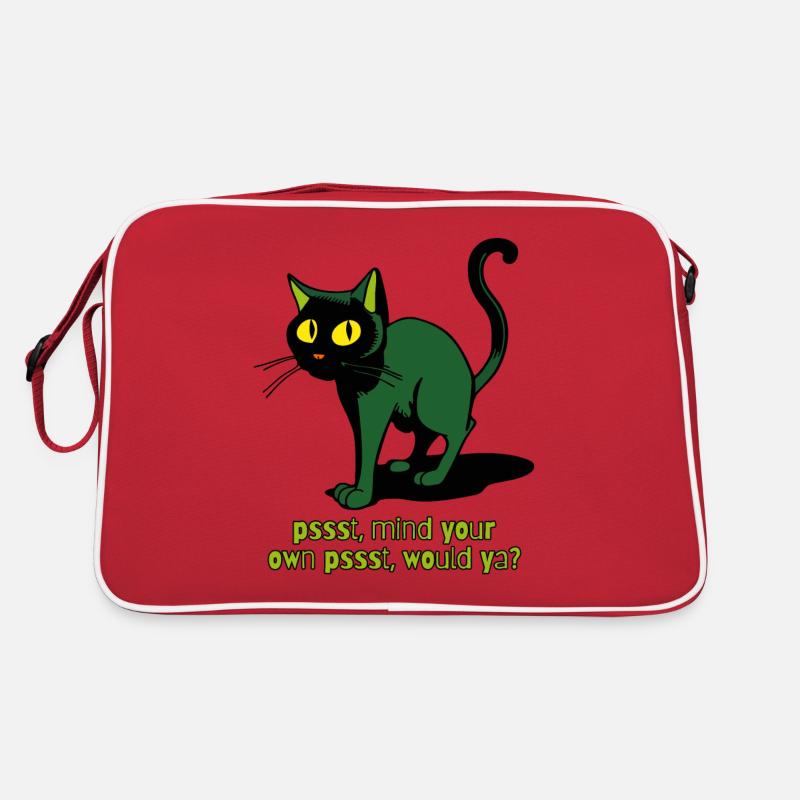 kümmer Dich um dein eigenes psst, Vintage Katze Retro Tasche
