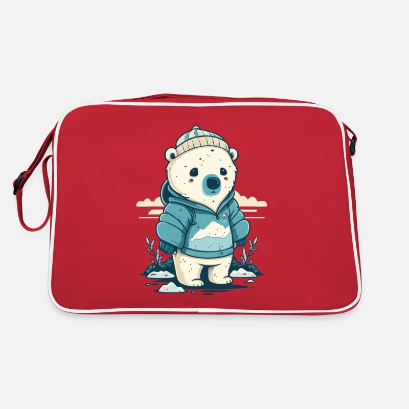 Einsamer kleiner Eisbär Retro Tasche