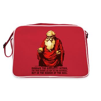 La sagesse de Diogène sur la simplicité - Sac Retro - rouge/blanc - Dos