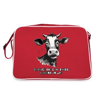 Embrace life's cow-tastic moments: Muh-Ku - Retro Bag - red/white - Back