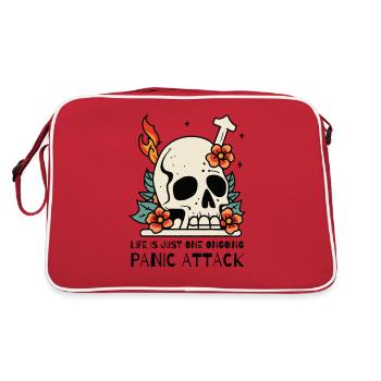Life is a panic attack - Retro Bag - red/white - Back