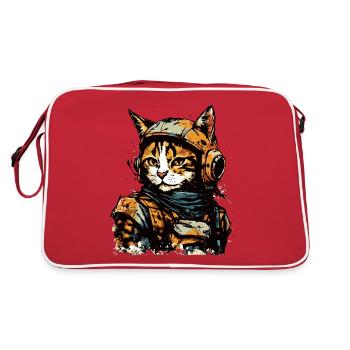 Aquarelle Space Pilots Cat - Sac Retro - rouge/blanc - Dos
