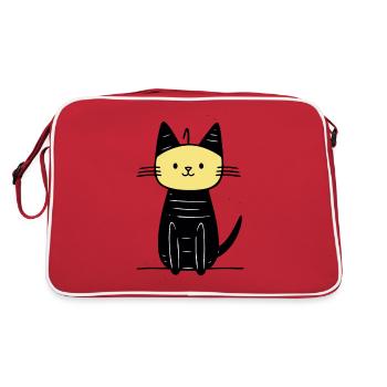 cute cat - Retro Bag - red/white - Back