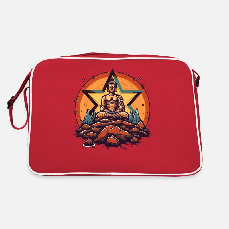 Buddha Star - Retro Tasche - Rot/Weiß