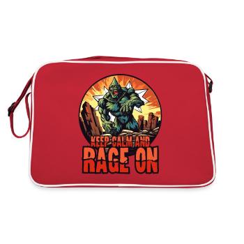 Keep calm and keep raging, monster rage - Retro Bag - red/white - Back