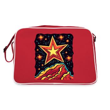 Étoiles colorées dans l’univers - Sac Retro - rouge/blanc - Dos