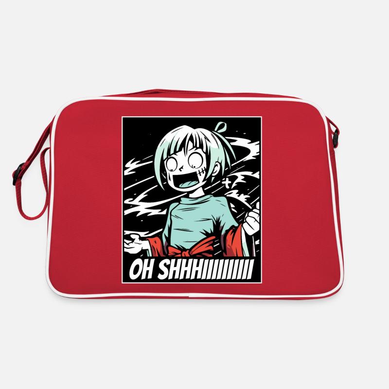 Oh Scheiße, Mädchen, Anime - Retro Tasche - Rot/Weiß