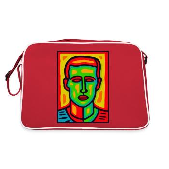 Is this Pop Art? Bold Colors, Masculine Portrait - Retro Bag - red/white - Back