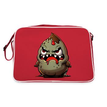 Drôle de pile de crottes de monstres d’Halloween - Sac Retro - rouge/blanc - Dos