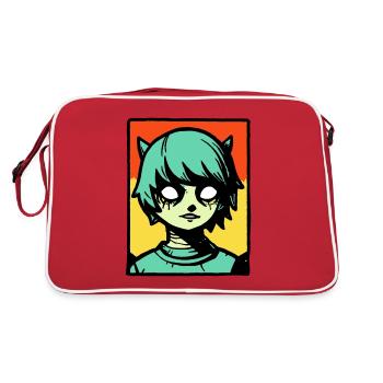 Anime Manga Dessin animé Japon Chat Garçon - Sac Retro - rouge/blanc - Dos