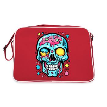 Cartoon Dreams: Bubbles Skull - Retro Bag - red/white - Back