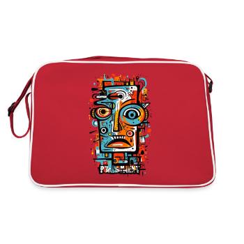 The Abstract Art of Abstract Faces - Retro Bag - red/white - Back