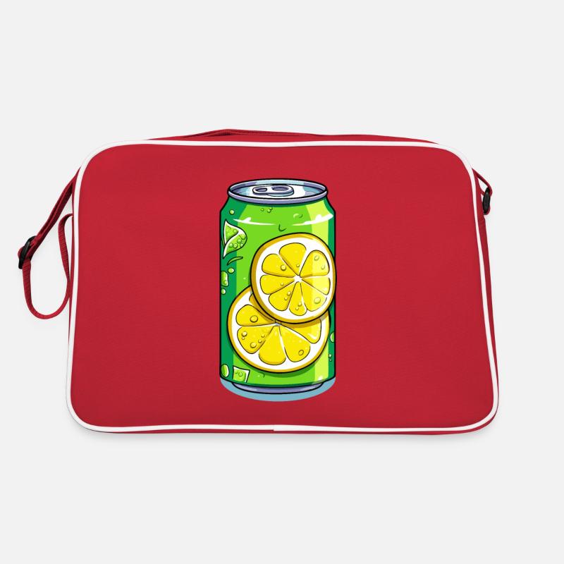 Die erfrischende Limonaden Dose mit Sprudel - Retro Tasche - Rot/Weiß