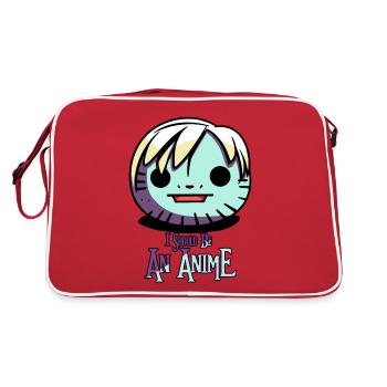 Cartoon Manga Creature, I Should Be an Anime - Retro Bag - red/white - Back