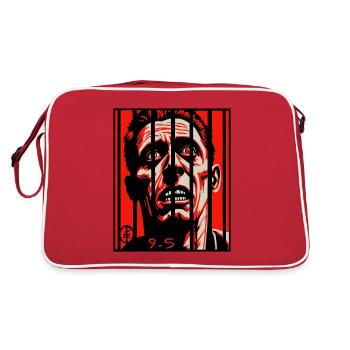 Working from 9 to 5, always work is like prison - Retro Bag - red/white - Back