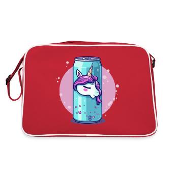 sprudeliger Einhorn Saft aus der Dose - Retro Tasche - Rot/Weiß - Hinten
