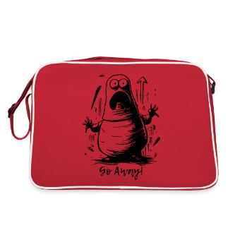 Monstre effrayé, drôle et joufflu, va-t’en - Sac Retro - rouge/blanc - Dos
