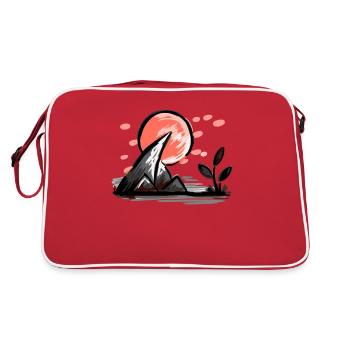 Japanese nature under the red sun - Retro Bag - red/white - Back