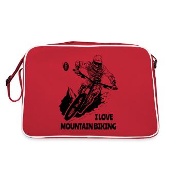 J’adore le VTT : une maman vététiste - Sac Retro - rouge/blanc - Dos