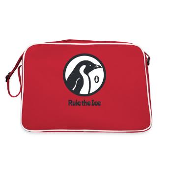 Rule the ice, a penguin - Retro Bag - red/white - Back