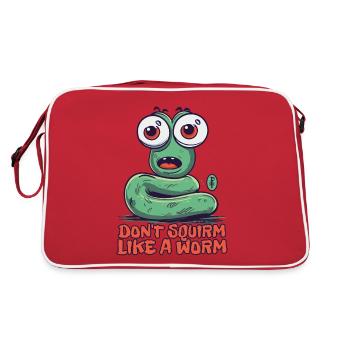 Don't fidget like a worm - Retro Bag - red/white - Back