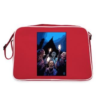 Old hunters with torches - Retro Bag - red/white - Back