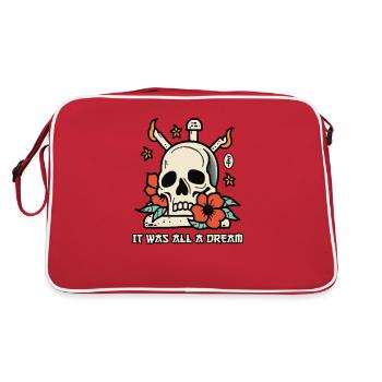 It was all a dream: skulls, roses and candles - Retro Bag - red/white - Back