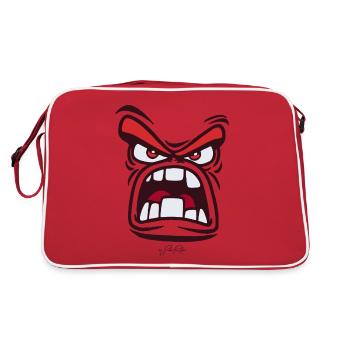 Visage en colère - Sac Retro - rouge/blanc - Dos