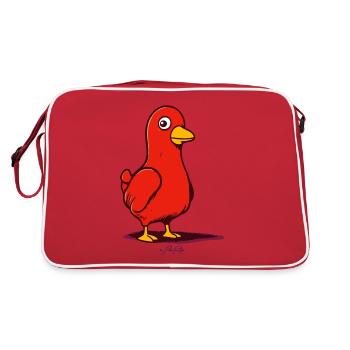 L’oiseau suspect de dessin animé - Sac Retro - rouge/blanc - Dos