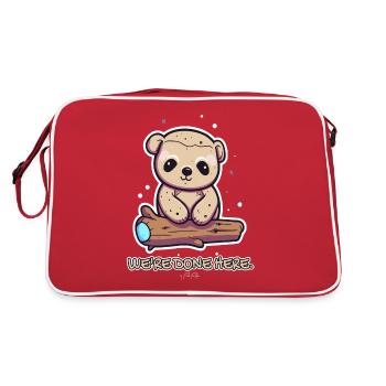 Ours mignon et dur - Nous avons terminé ici - Sac Retro - rouge/blanc - Dos