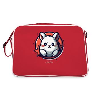 Cute, pure, super nasty cuddly hamster - Retro Bag - red/white - Back