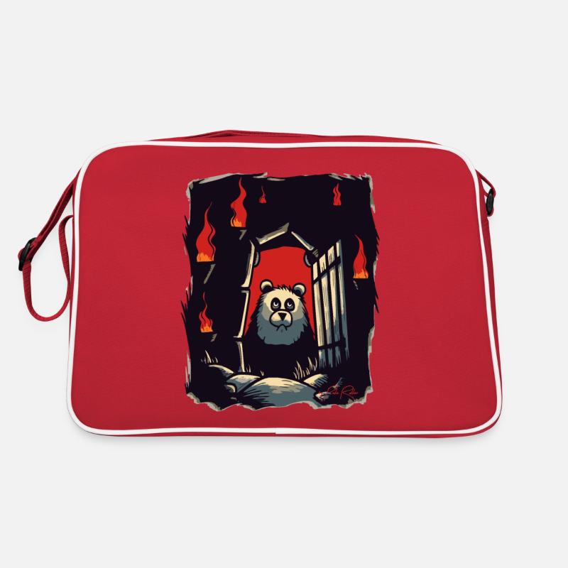 Boring days in the dungeon: Panda is bored Retro Bag