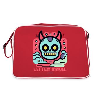 Modern Cartoon Style: Little Devil - Retro Bag - red/white - Back