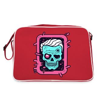 Pop Color Art: Playful Old Skull - Retro Bag - red/white - Back