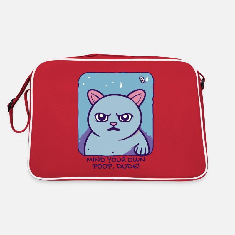 Kümmere dich um deins, passiv aggressive Katze Retro Tasche