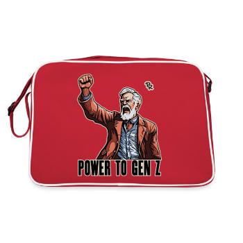 Le poing en l’air, la protestation des baby-boomers : le pouvoir pour la génération Z - Sac Retro - rouge/blanc - Dos