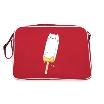 A cute popsicle cat - Retro Bag - red/white - Back