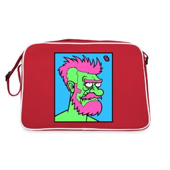 Männlicher Cartoon Mann - Retro Tasche - Rot/Weiß - Hinten