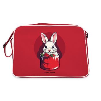 Häschen in der Dose - Retro Tasche - Rot/Weiß - Hinten