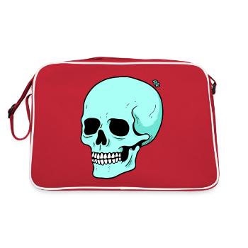 Crâne de dessin animé drôle - Sac Retro - rouge/blanc - Dos