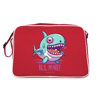 Je mange toutes les sucreries, le requin « tout à moi » - Sac Retro - rouge/blanc - Dos