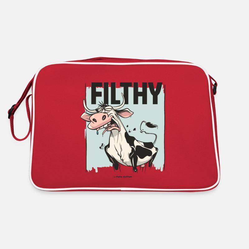 Angeekelte Kuh, dreckig und schmuddelig Retro Tasche