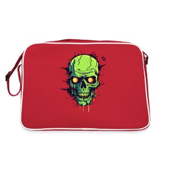 Crack in the Wall: Skull - Retro Bag - red/white - Back